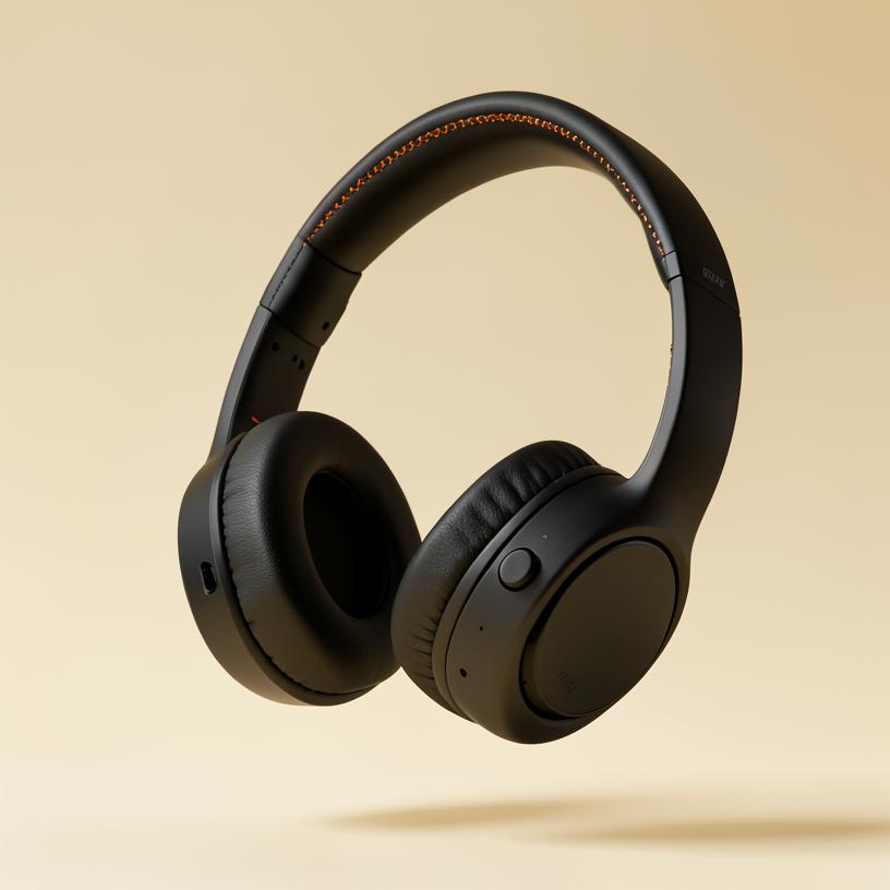 Matte black wireless over-ear headphones